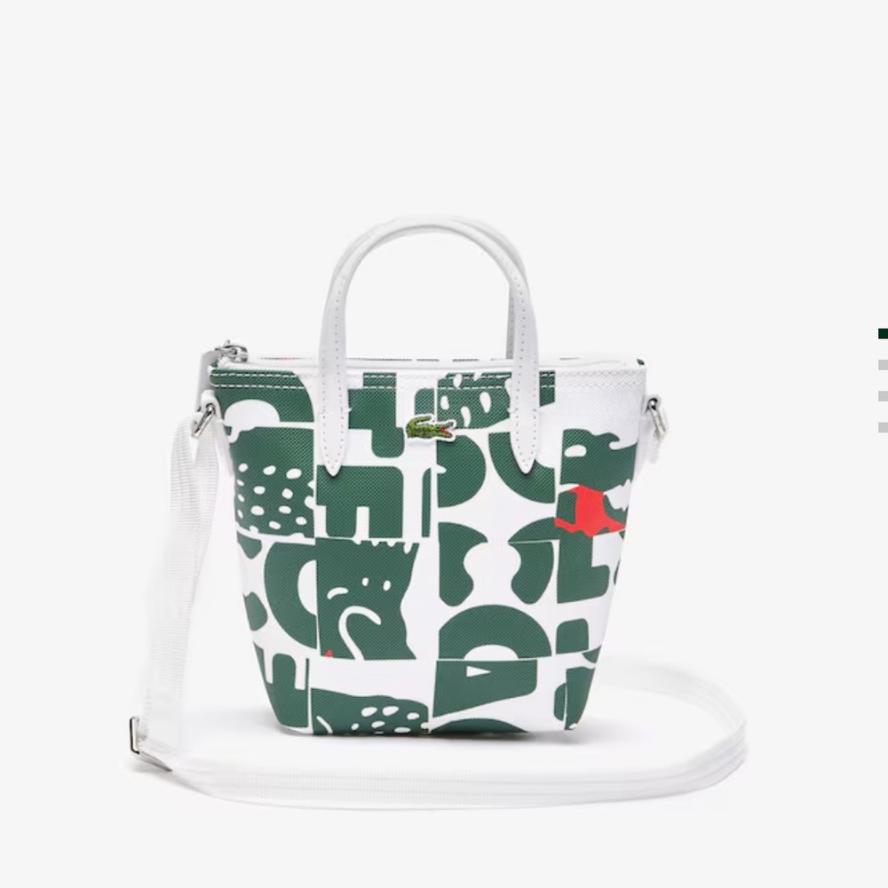 Lacoste Women's Graphic Print Bag - green and White